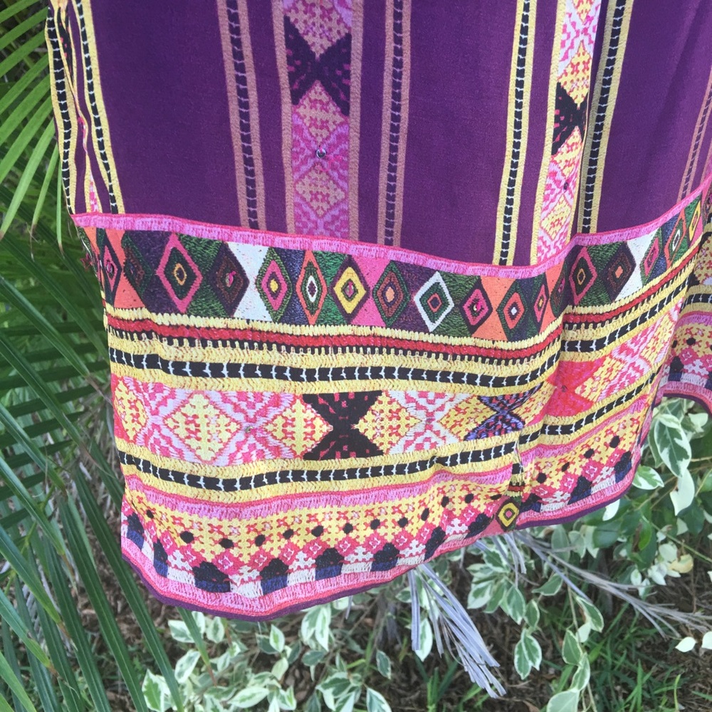Anthropologie TANVI KEDIA rich multi colored Rayon shift dress - Picture 5 of 12